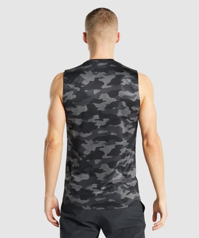 Koszulki Gymshark Arrival Bez Rękawów Męskie Camo | PL 782KBN